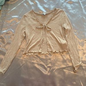 Cropped open front cardigan